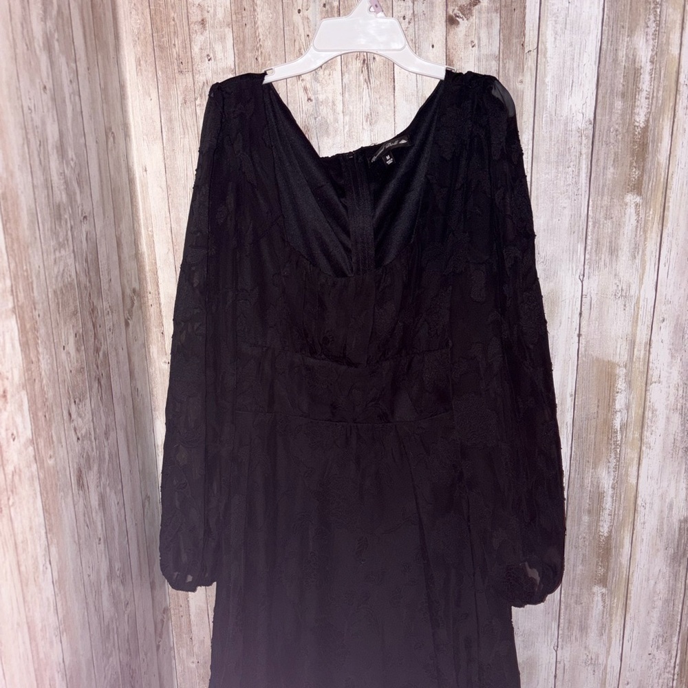 Crystal Doll Chic Black Long Sleeve Dress